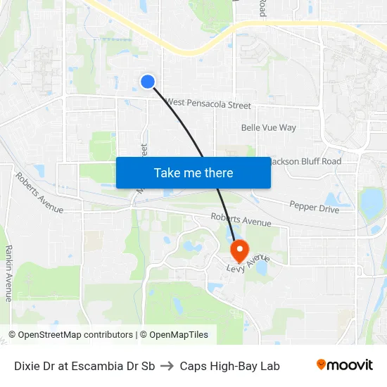 Dixie Dr at Escambia Dr Sb to Caps High-Bay Lab map