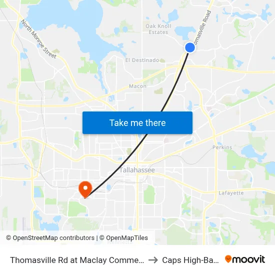 Thomasville Rd at Maclay Commerce Dr Sb to Caps High-Bay Lab map