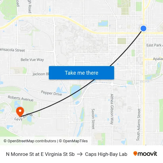 N Monroe St at E Virginia St Sb to Caps High-Bay Lab map