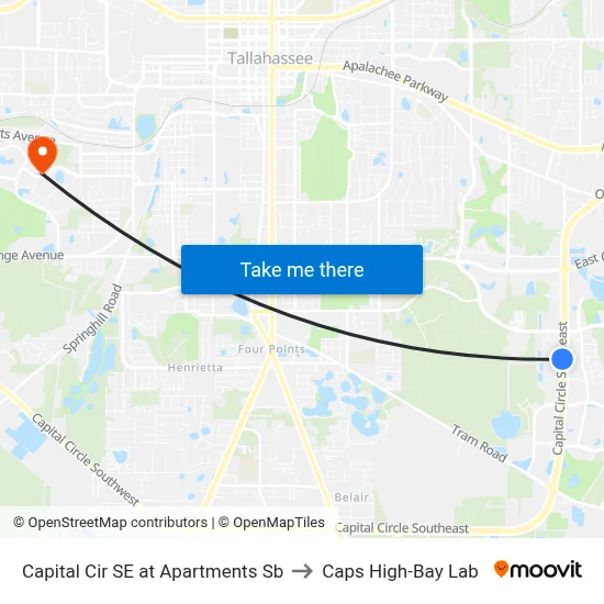 Capital Cir SE at Apartments Sb to Caps High-Bay Lab map