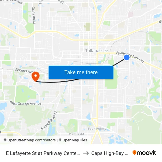 E Lafayette St at Parkway Center Wb to Caps High-Bay Lab map