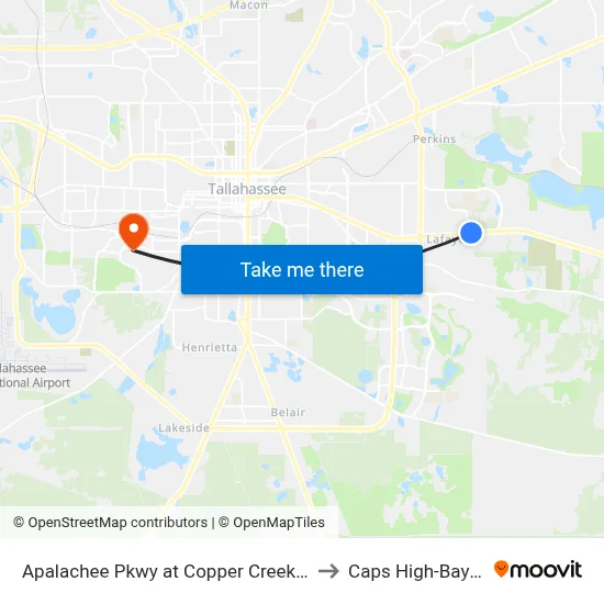 Apalachee Pkwy at Copper Creek Dr Wb to Caps High-Bay Lab map