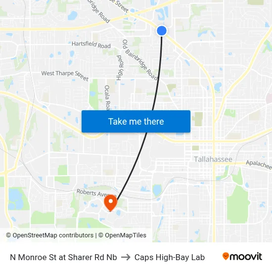 N Monroe St at Sharer Rd Nb to Caps High-Bay Lab map