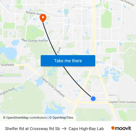 Shelfer Rd at Crossway Rd Sb to Caps High-Bay Lab map