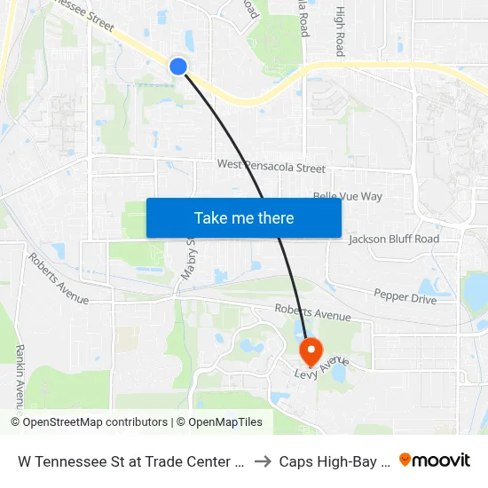 W Tennessee St at Trade Center Dr Wb to Caps High-Bay Lab map