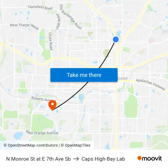 N Monroe St at E 7th Ave Sb to Caps High-Bay Lab map