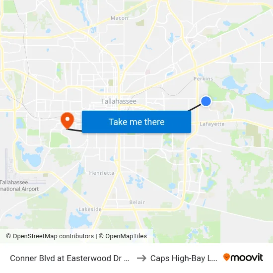 Conner Blvd at Easterwood Dr Wb to Caps High-Bay Lab map