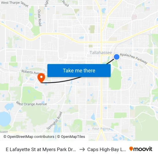 E Lafayette St at Myers Park Dr Eb to Caps High-Bay Lab map