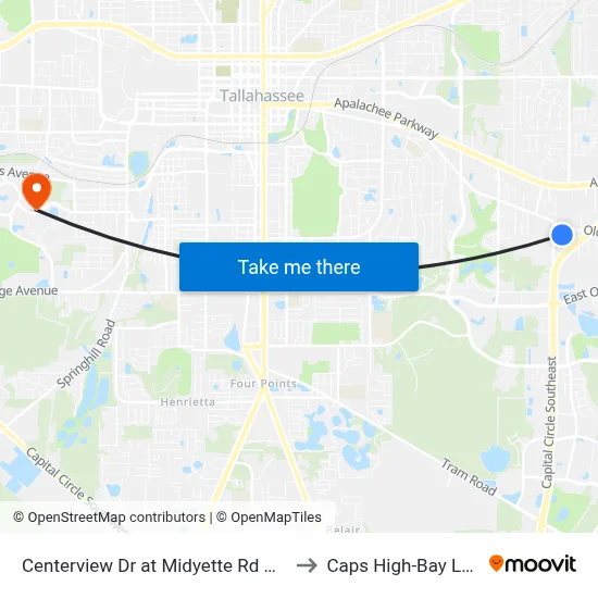 Centerview Dr at Midyette Rd Wb to Caps High-Bay Lab map