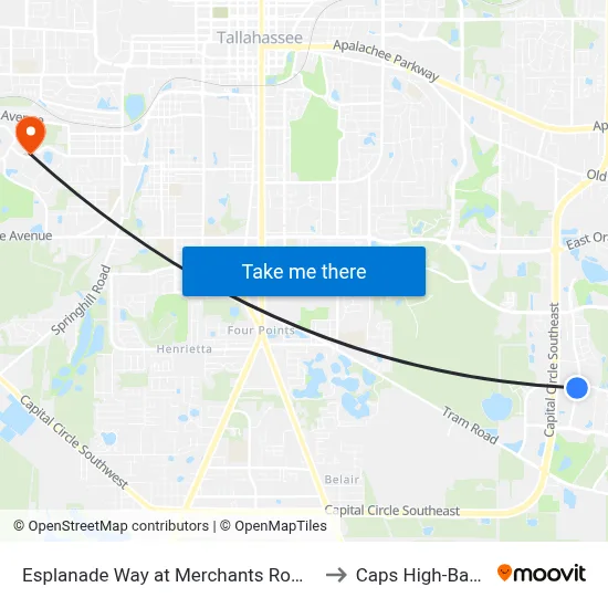 Esplanade Way at Merchants Row Blvd Sb to Caps High-Bay Lab map