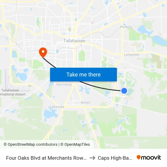 Four Oaks Blvd at Merchants Row Blvd Nb to Caps High-Bay Lab map