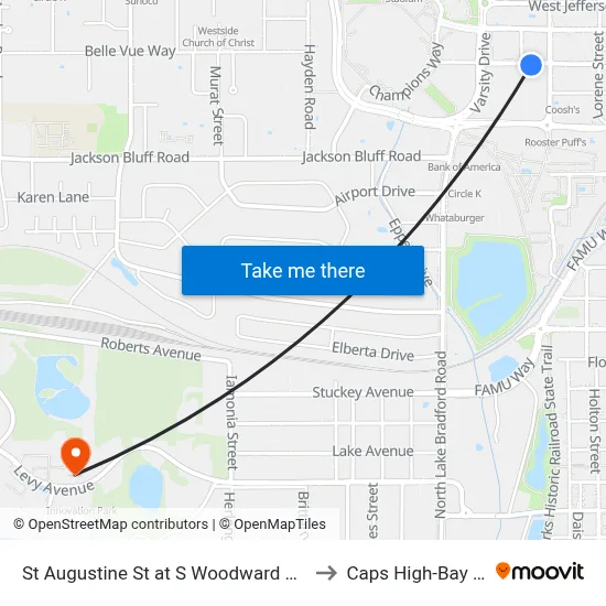 St Augustine St at S Woodward Ave Eb to Caps High-Bay Lab map