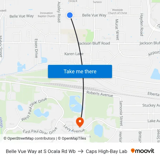 Belle Vue Way at S Ocala Rd Wb to Caps High-Bay Lab map