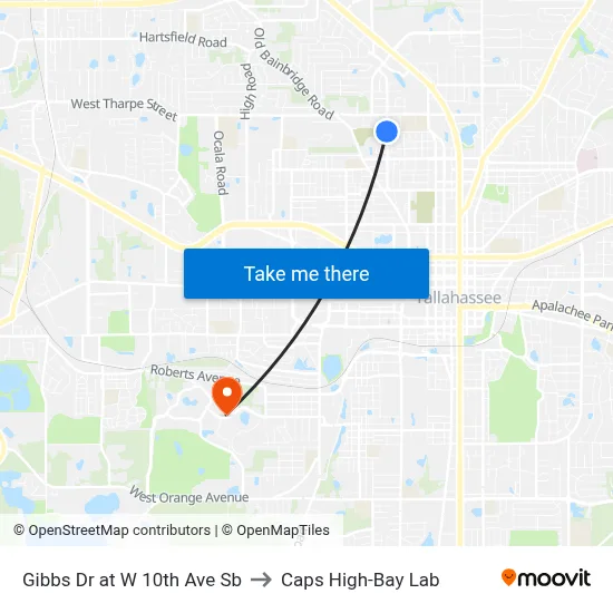 Gibbs Dr at W 10th Ave Sb to Caps High-Bay Lab map