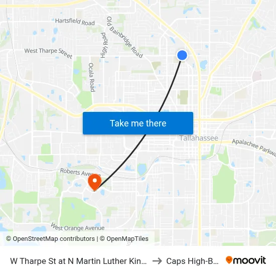 W Tharpe St at N Martin Luther King Jr Blvd Wb to Caps High-Bay Lab map