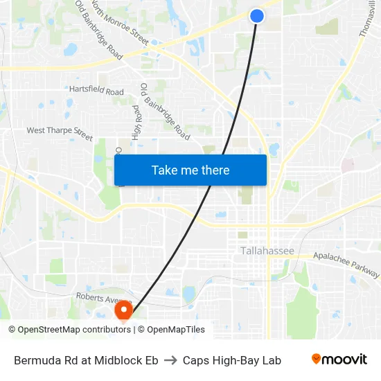 Bermuda Rd at Midblock Eb to Caps High-Bay Lab map