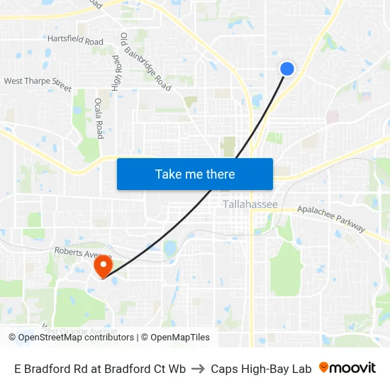 E Bradford Rd at Bradford Ct Wb to Caps High-Bay Lab map