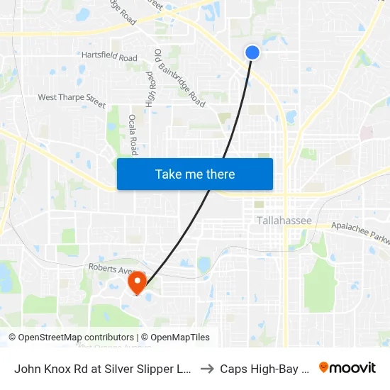 John Knox Rd at Silver Slipper Ln Wb to Caps High-Bay Lab map