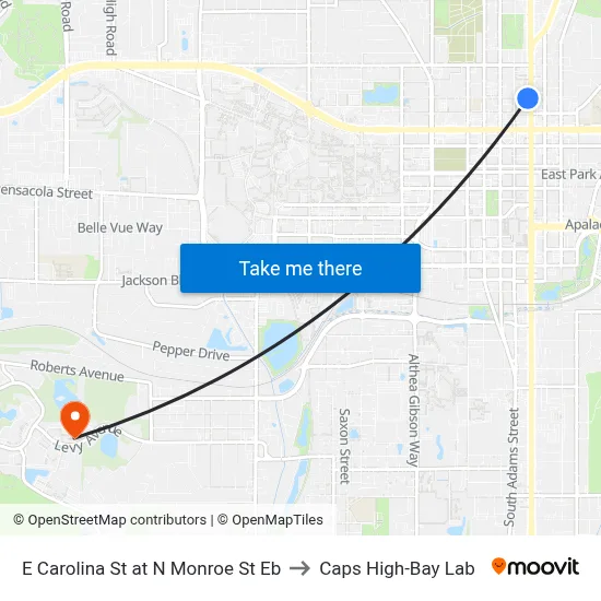 E Carolina St at N Monroe St Eb to Caps High-Bay Lab map