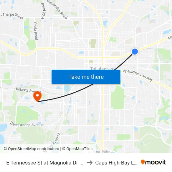 E Tennessee St at Magnolia Dr Wb to Caps High-Bay Lab map