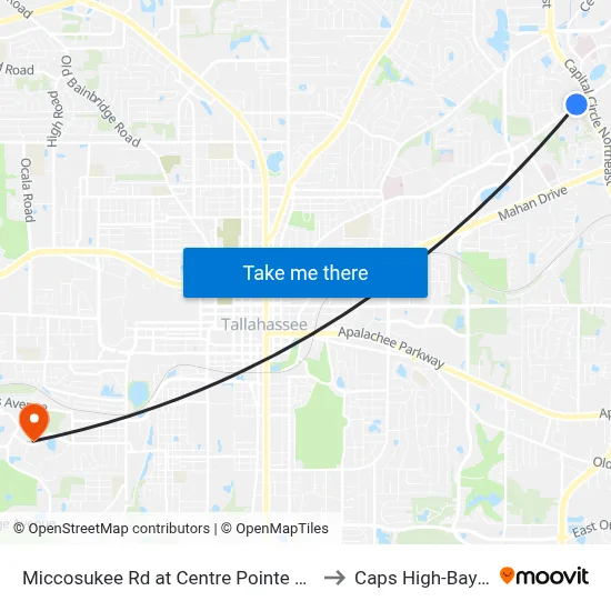 Miccosukee Rd at Centre Pointe Blvd Wb to Caps High-Bay Lab map