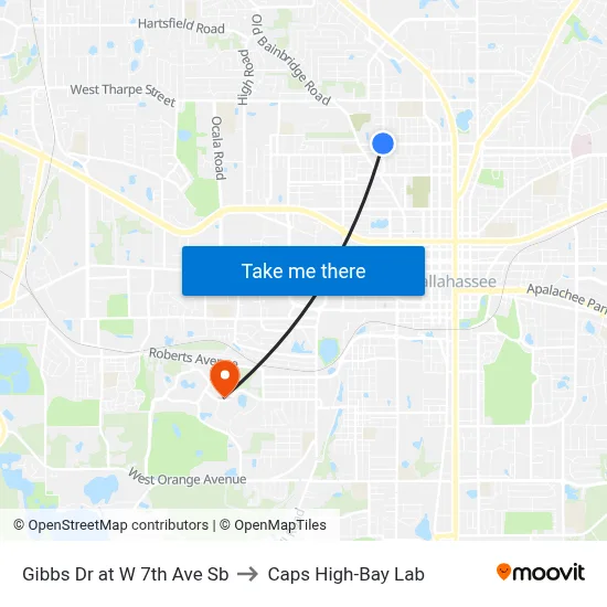 Gibbs Dr at W 7th Ave Sb to Caps High-Bay Lab map