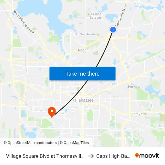 Village Square Blvd at Thomasville Rd Wb to Caps High-Bay Lab map