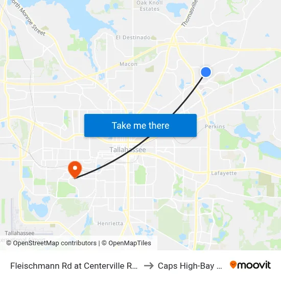 Fleischmann Rd at Centerville Rd Sb to Caps High-Bay Lab map