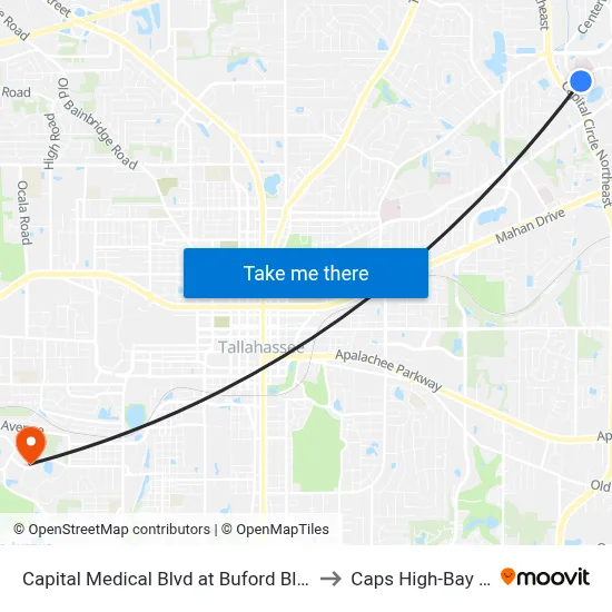 Capital Medical Blvd at Buford Blvd Wb to Caps High-Bay Lab map