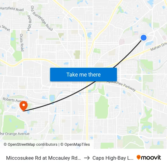 Miccosukee Rd at Mccauley Rd Eb to Caps High-Bay Lab map