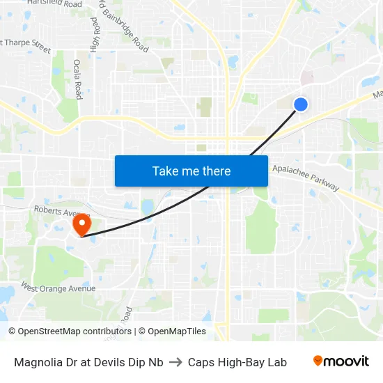 Magnolia Dr at Devils Dip Nb to Caps High-Bay Lab map