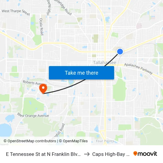 E Tennessee St at N Franklin Blvd Wb to Caps High-Bay Lab map