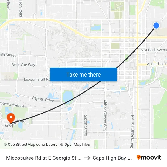 Miccosukee Rd at E Georgia St Wb to Caps High-Bay Lab map