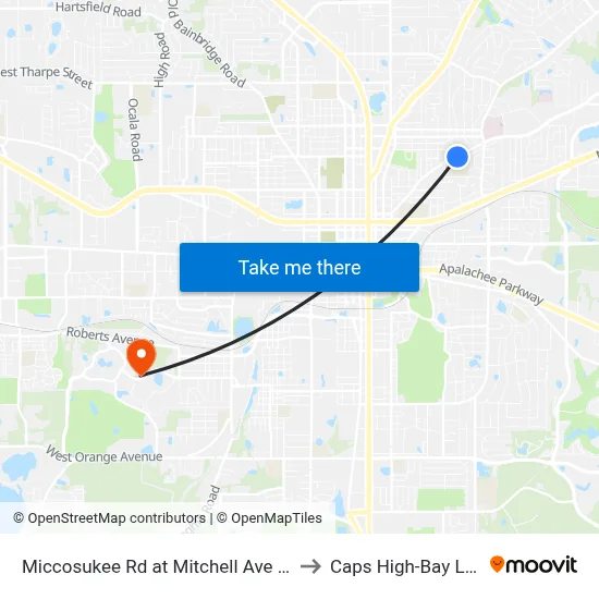Miccosukee Rd at Mitchell Ave Eb to Caps High-Bay Lab map