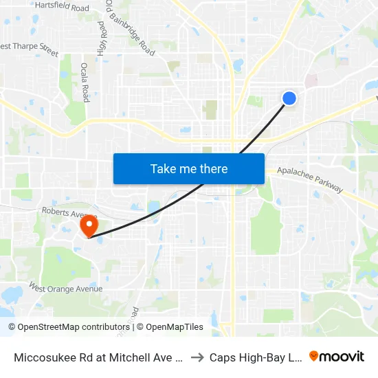 Miccosukee Rd at Mitchell Ave Wb to Caps High-Bay Lab map