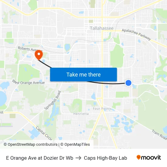E Orange Ave at Dozier Dr Wb to Caps High-Bay Lab map
