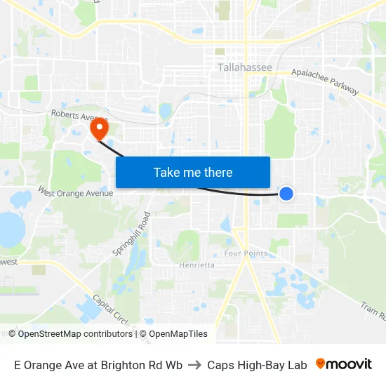 E Orange Ave at Brighton Rd Wb to Caps High-Bay Lab map