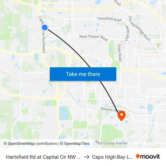 Hartsfield Rd at Capital Cir NW Wb to Caps High-Bay Lab map