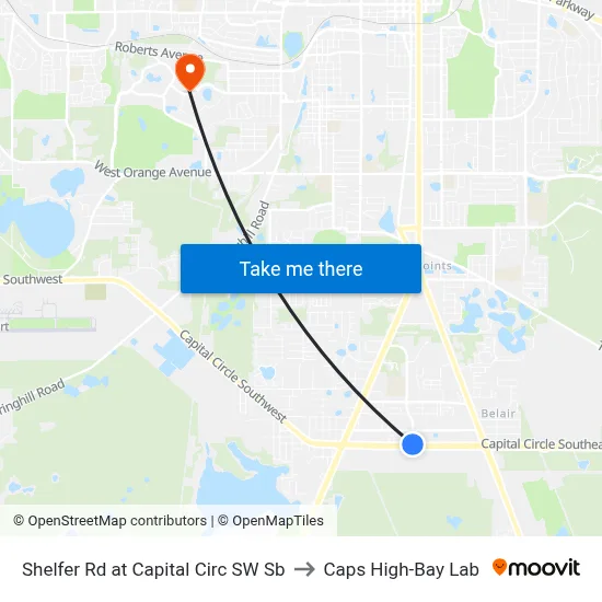Shelfer Rd at Capital Circ SW Sb to Caps High-Bay Lab map