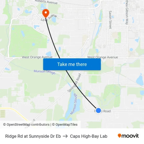 Ridge Rd at Sunnyside Dr Eb to Caps High-Bay Lab map
