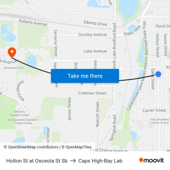 Holton St at Osceola St Sb to Caps High-Bay Lab map