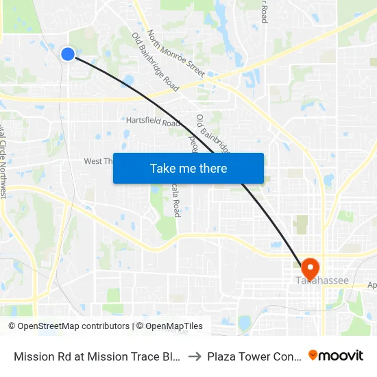 Mission Rd at Mission Trace Blvd Sb to Plaza Tower Condos map