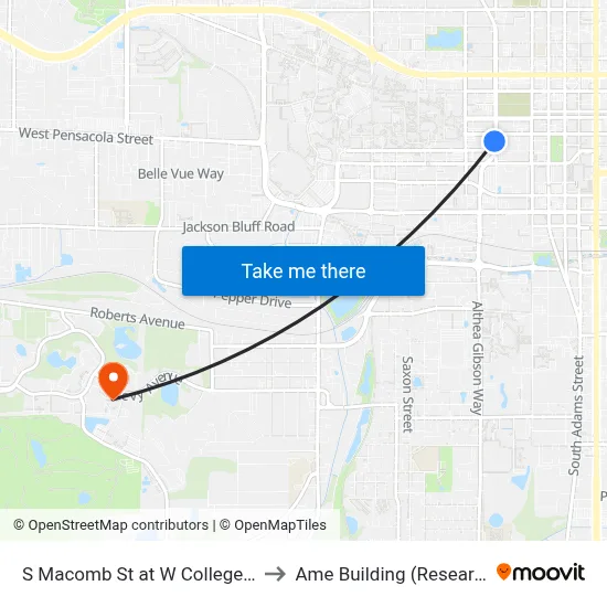 S Macomb St at W College Ave Sb to Ame Building (Research #4) map