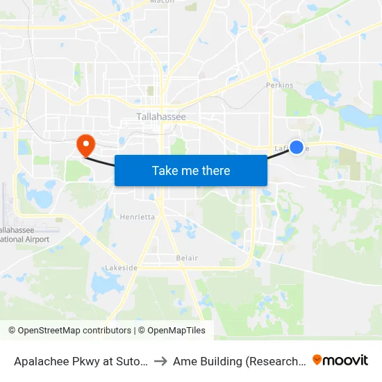 Apalachee Pkwy at Sutor Rd to Ame Building (Research #4) map