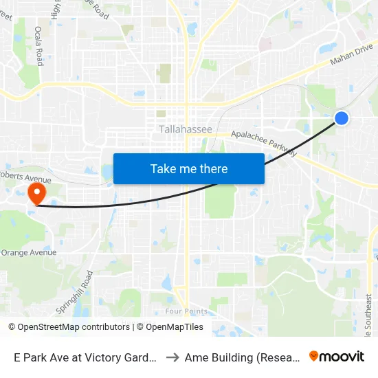 E Park Ave at Victory Garden Dr Eb to Ame Building (Research #4) map