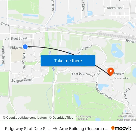 Ridgeway St at Dale St Eb to Ame Building (Research #4) map