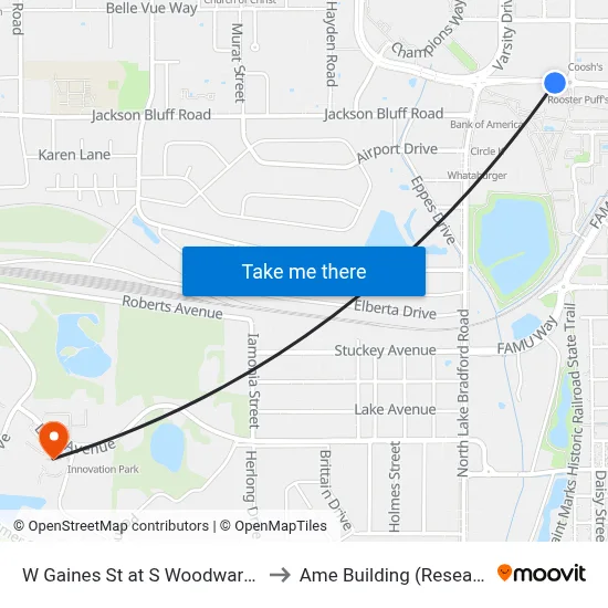 W Gaines St at S Woodward Ave Eb to Ame Building (Research #4) map