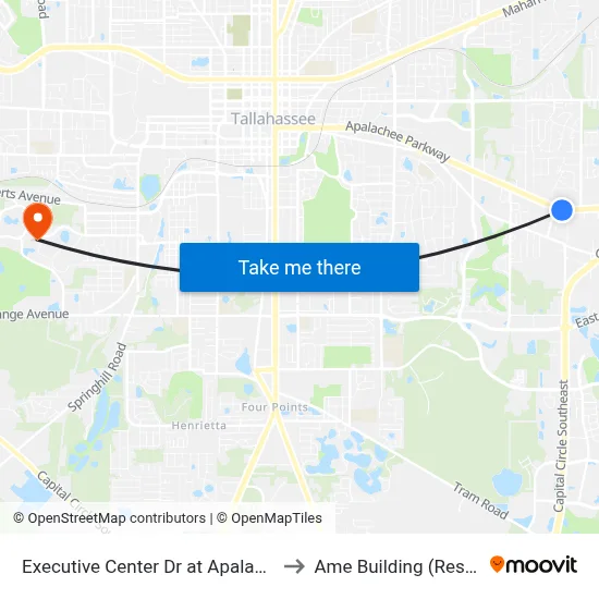 Executive Center Dr at Apalachee Pkwy Nb to Ame Building (Research #4) map