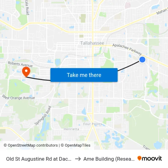 Old St Augustine Rd at Dacron Dr Eb to Ame Building (Research #4) map
