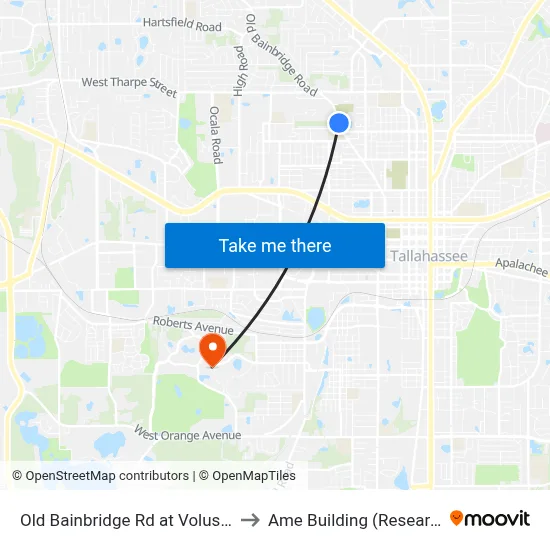 Old Bainbridge Rd at Volusia St Sb to Ame Building (Research #4) map